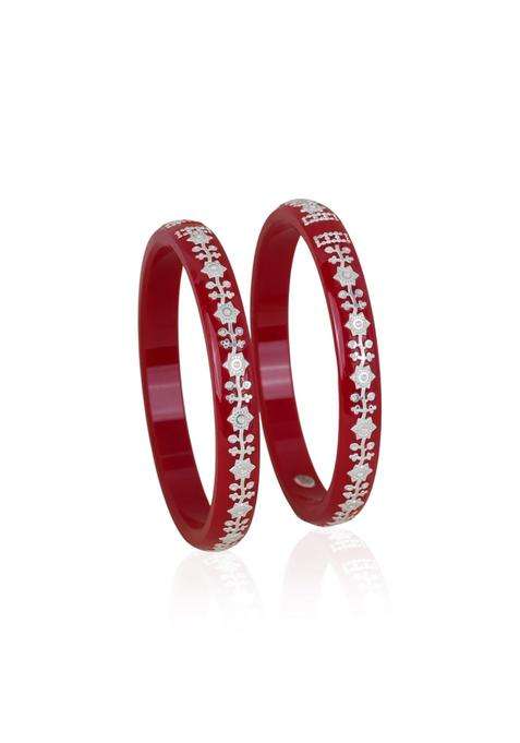BAPA Sitaram Gold Bapasitaram Jewels 925 Silver Pola Bangles Set of 2