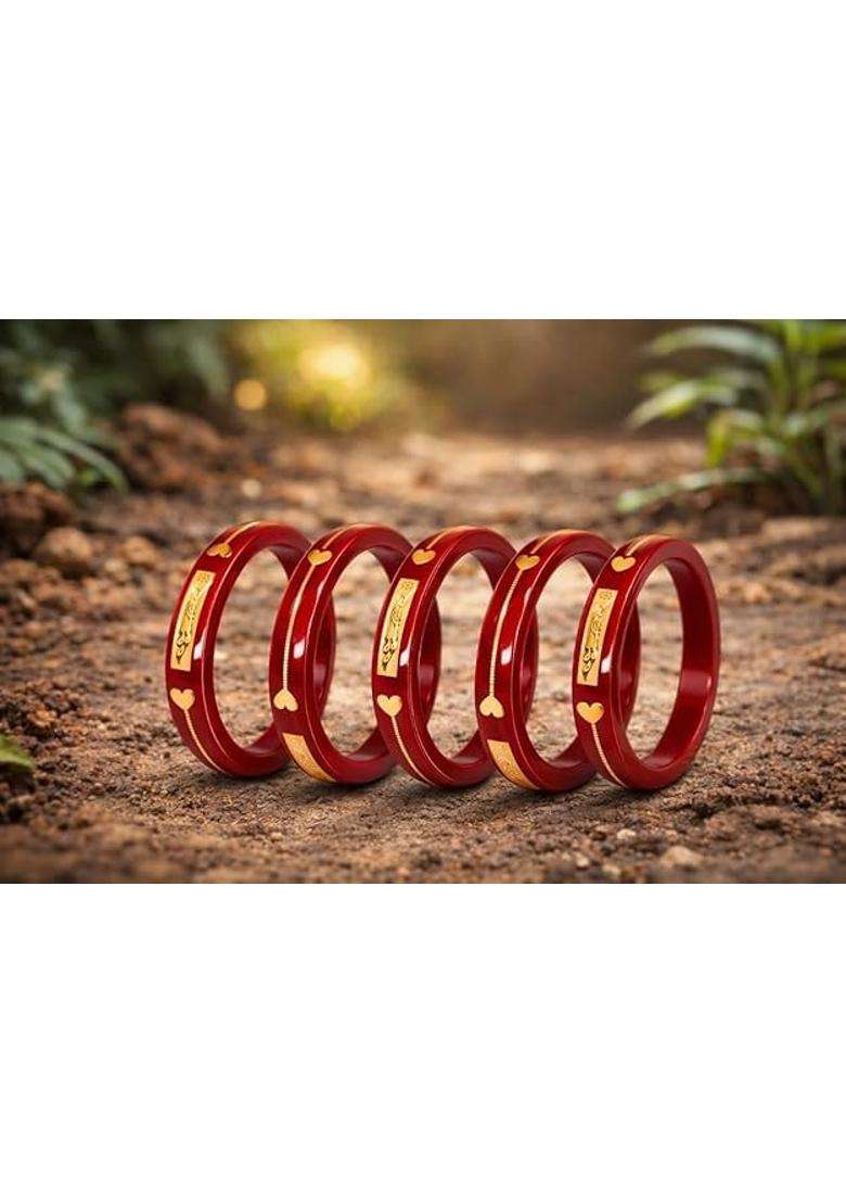 IP Jewellers Red IRA and PEU IP Jewellers 22K Hallmark Stamped Pola Bangles - Indya