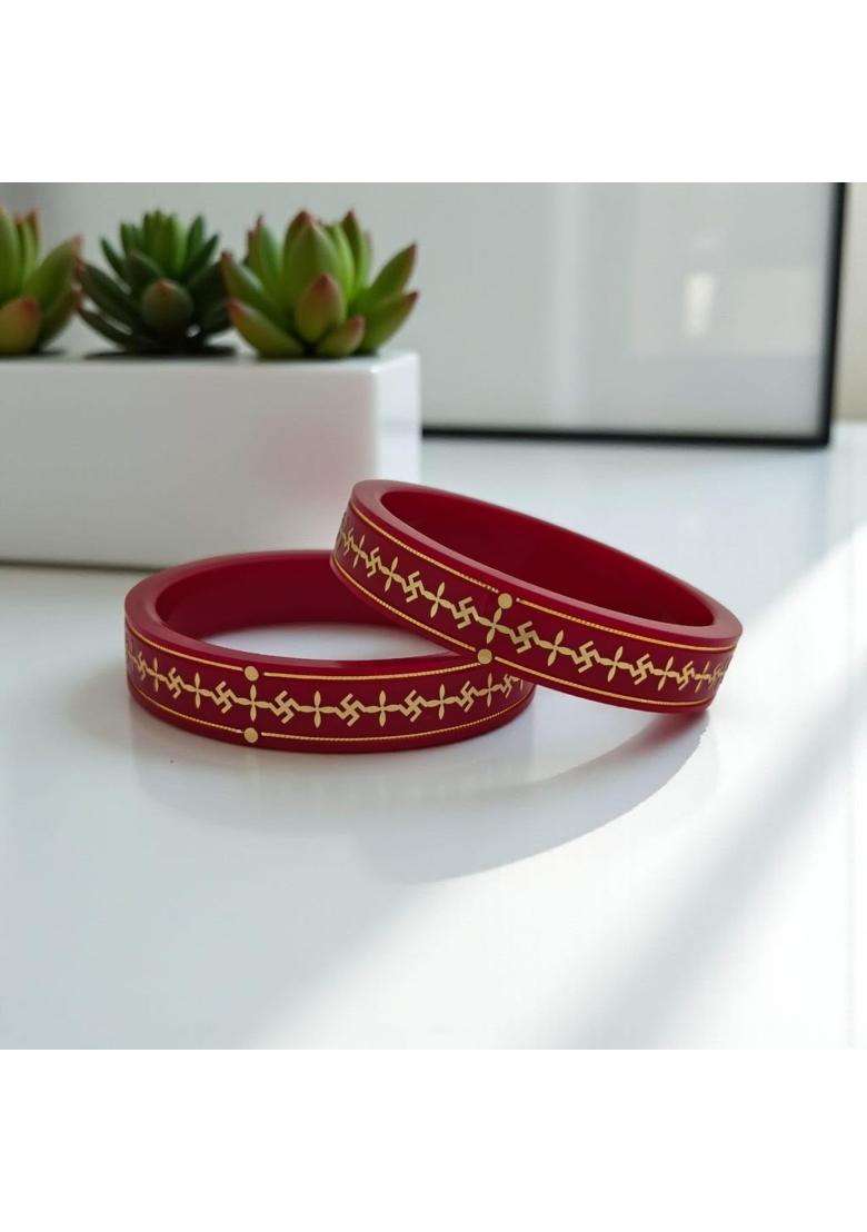 S R Gold Palace 22KT 916 Yellow Gold Handmade Pola Bangles Chooda - Indya