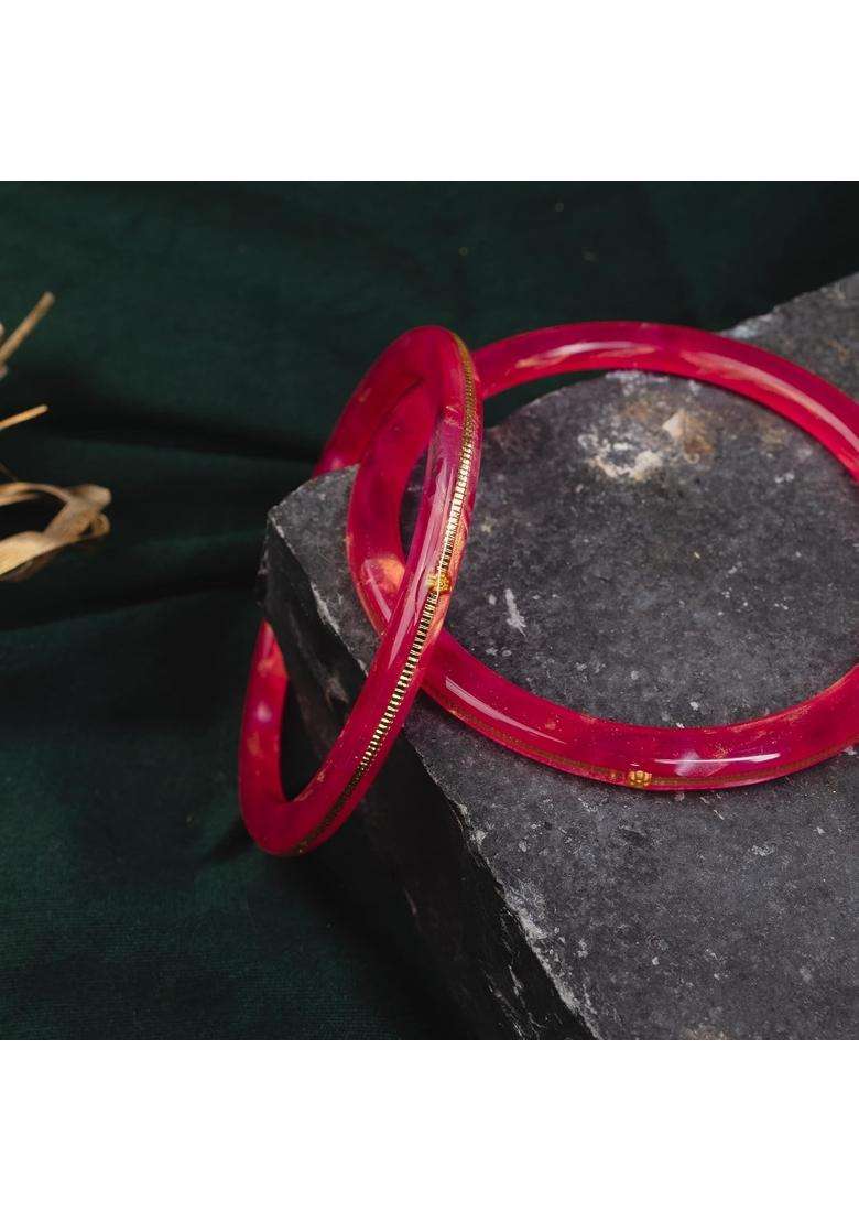 Hem Jewels by Ashok Jewellers 22KT 916 Yellow Gold Handmade Pola Bangles Wedding Chooda Churas Set of 2 - Indya