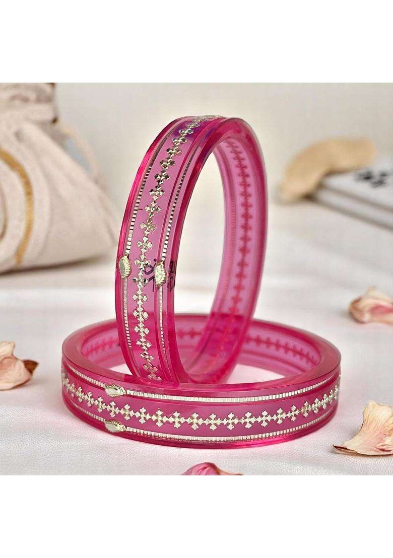 Hem Jewels 925 Pure Silver Pola Bangles for Women with Purity Certificate - Indya