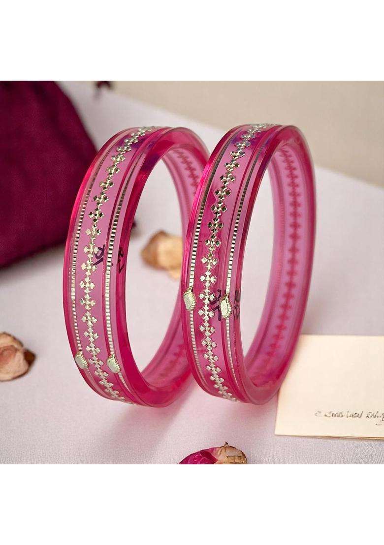 Hem Jewels 925 Pure Silver Pola Bangles for Women with Purity Certificate - Indya