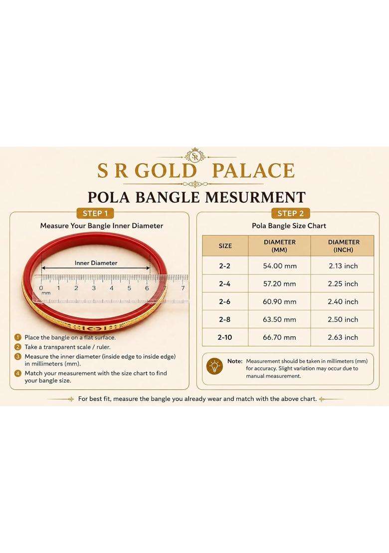 S R Gold Palace 22KT 916 Yellow Gold Handmade Multicolor Pola Bangles Flower Design for Women Set of 2 - Indya