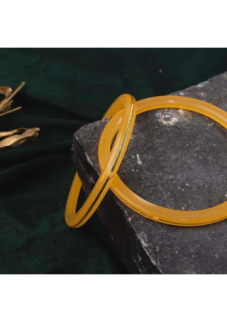 Hem Jewels by Ashok Jewellers 22KT 916 Yellow Gold Handmade Pola Bangles Wedding Chooda Churas Set of 2 - Indya