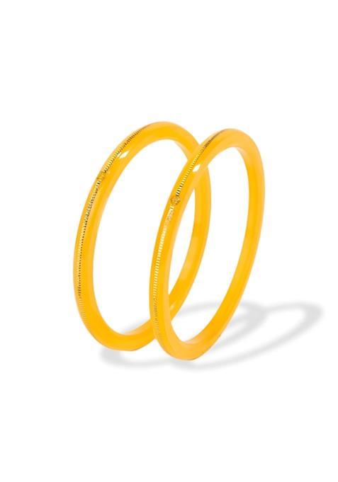 Hem Jewels by Ashok Jewellers 22KT 916 Yellow Gold Handmade Pola Bangles Wedding Chooda Churas Set of 2