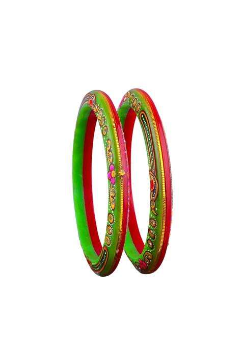 Bapasitaram Jewels Gold Pola Bangles for Women Premium Traditional Bangle Pair for Marriage Puja Festival Wear