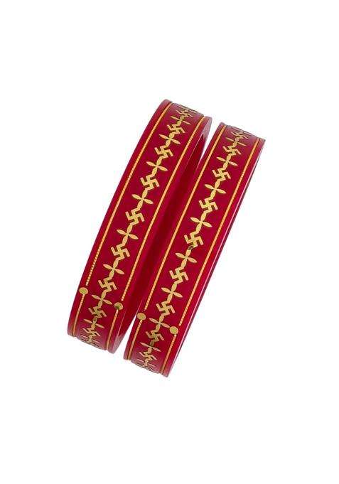 22KT 916 Yellow Gold Handmade Pola Bangles Wedding Chooda Churas for Women with Purity Certificate Set of 2