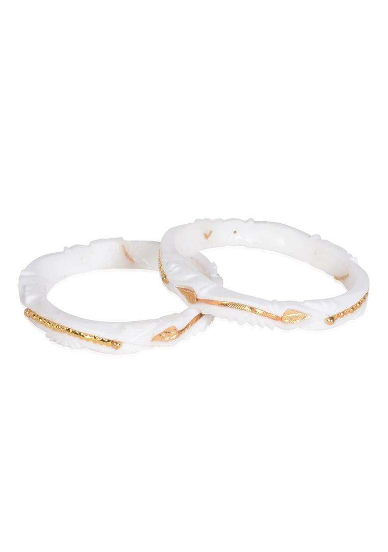 Happycraft Sakha Pola Original Traditional Elegant City Gold Designer Bangle for Women Pack of 2 - Indya