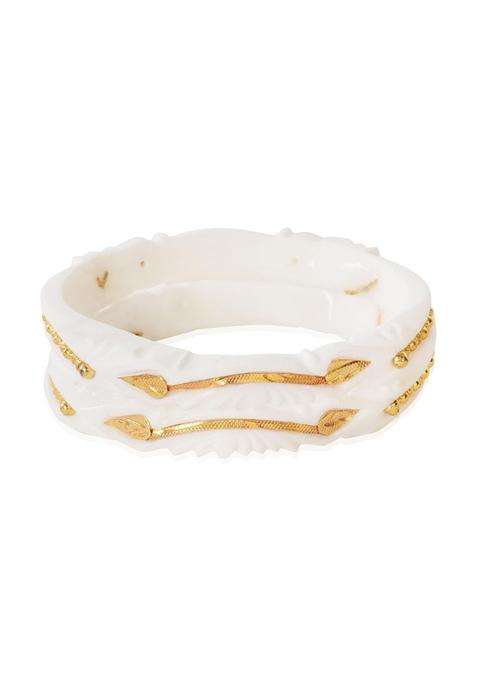 Happycraft Sakha Pola Original Traditional Elegant City Gold Designer Bangle for Women Pack of 2