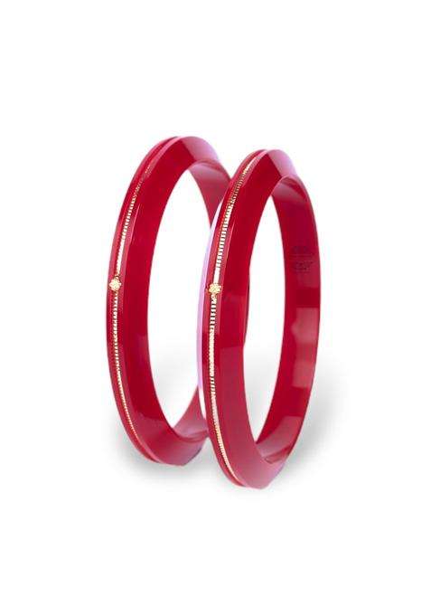 Hem Jewels by Ashok Jewellers 22KT 916 Yellow Gold Pola Bangles Gold Handmade Chudi Wedding Chooda Set of 2