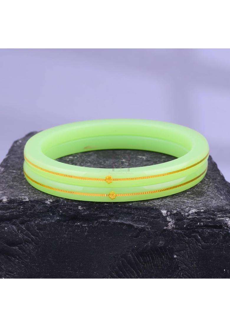 Bapasitaram Jewels Gold Pola Bangles for Women Elegant Ethnic Bangles Pair for Traditional Outfit - Indya