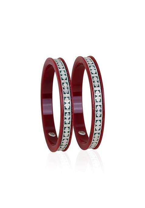 Bapasitaram Jewels 925 Silver Pola Bangles Silver Kada for Women Set of 2