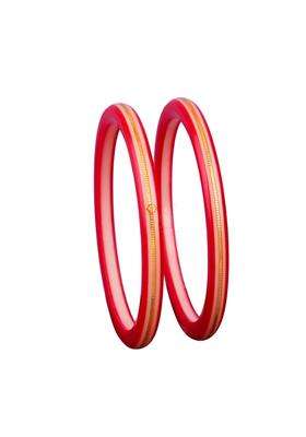Bapasitaram Jewels Gold Pola Bangles for Women Stylish Traditional Bangles Pair with Artistic Hand Painting