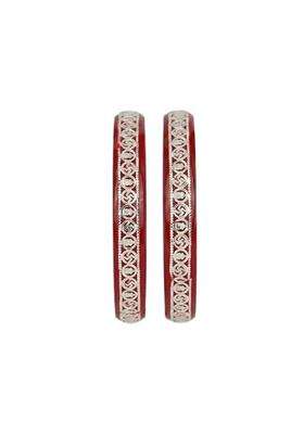 Bapasitaram Jewels 925 Silver Pola Bangles Silver Kada for Women Set of 2