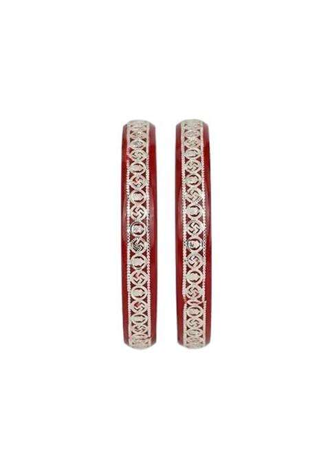 Bapasitaram Jewels 925 Silver Pola Bangles Silver Kada for Women Set of 2