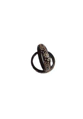 Gahenaz Silver Dark Brown Pola Bangle Set Size 2 and Half Pack of 2