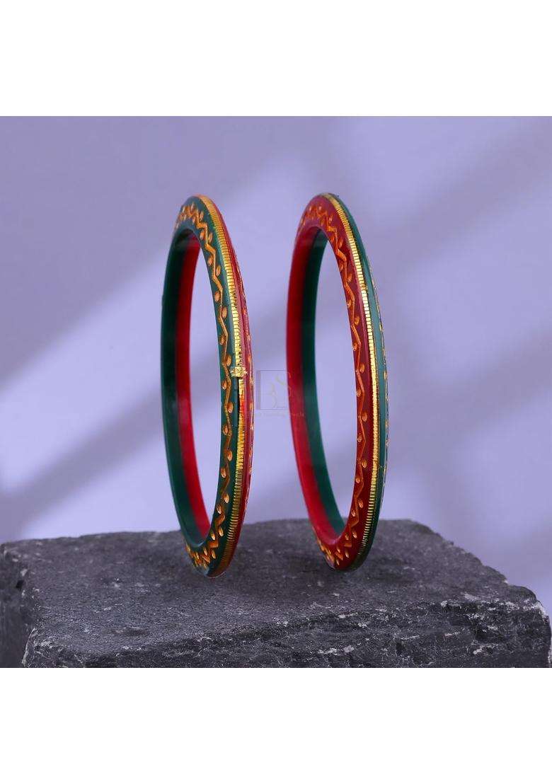 Bapasitaram Jewels Gold Pola Bangles for Women Traditional Handcrafted Festival Wear Daily Wear Wedding Bangle - Indya