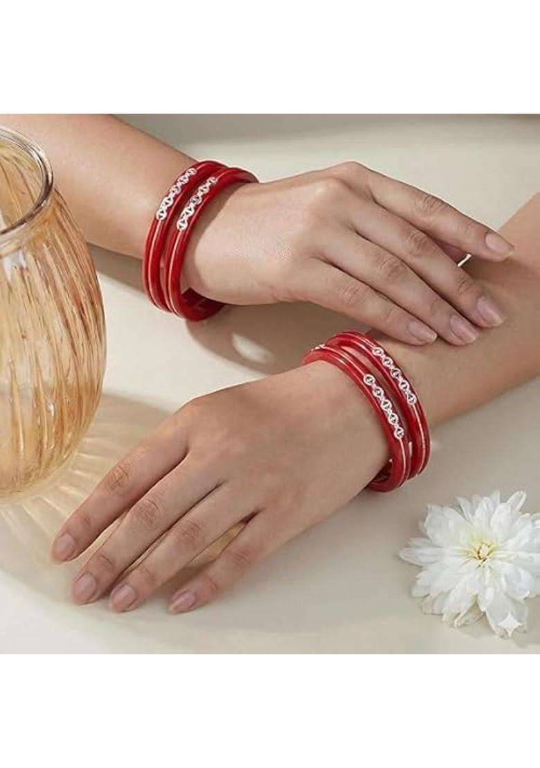 BAPA Sitaram Gold Bapasitaram Jewels 1 Gram with 925 Silver Pola Bangles and 22 Carate with 0 Point Set of 4 - Indya