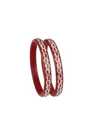 Bapasitaram Jewels 925 Silver Pola Bangles Silver Kada for Women Set of 2