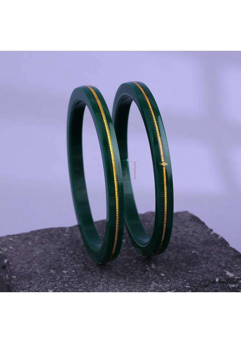 Bapasitaram Jewels Gold Pola Bangles for Women Premium Traditional Bangles Pair Handmade Ethnic Wear Bridal - Indya