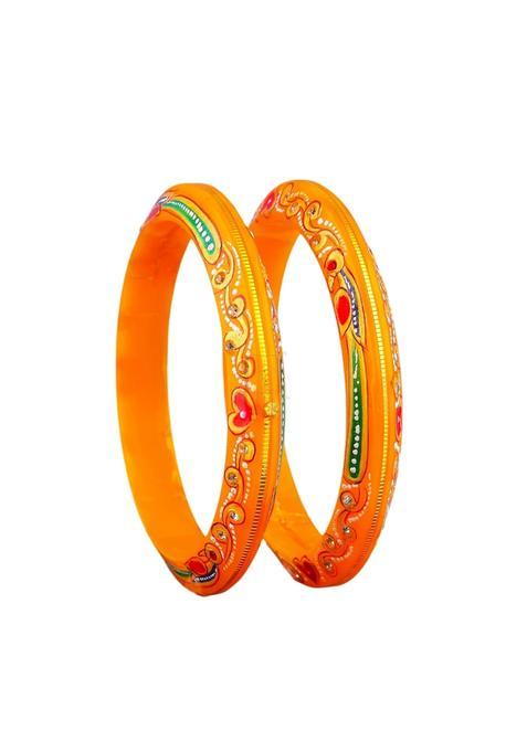 Bapasitaram Jewels Gold Pola Bangles for Women Classic Handmade Bangles Pair for Saree Lehenga Salwar Suit