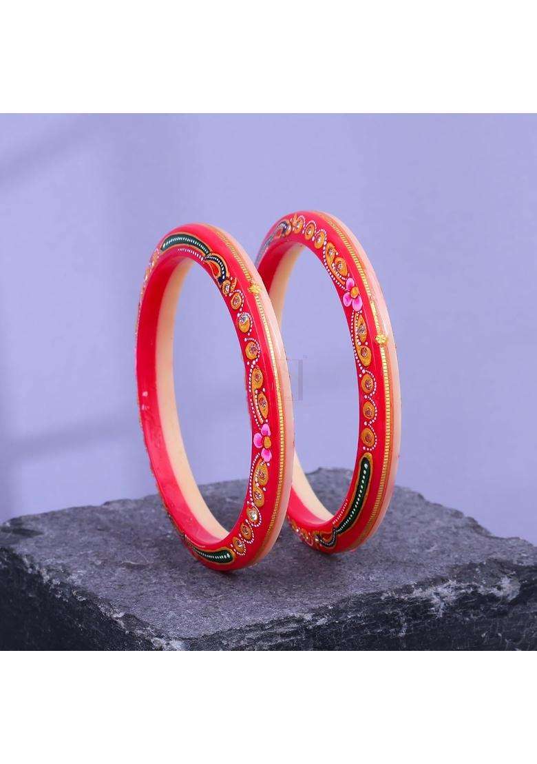 Bapasitaram Jewels Gold Pola Bangles for Women Wedding Special Designer Traditional Bangles Pair - Indya
