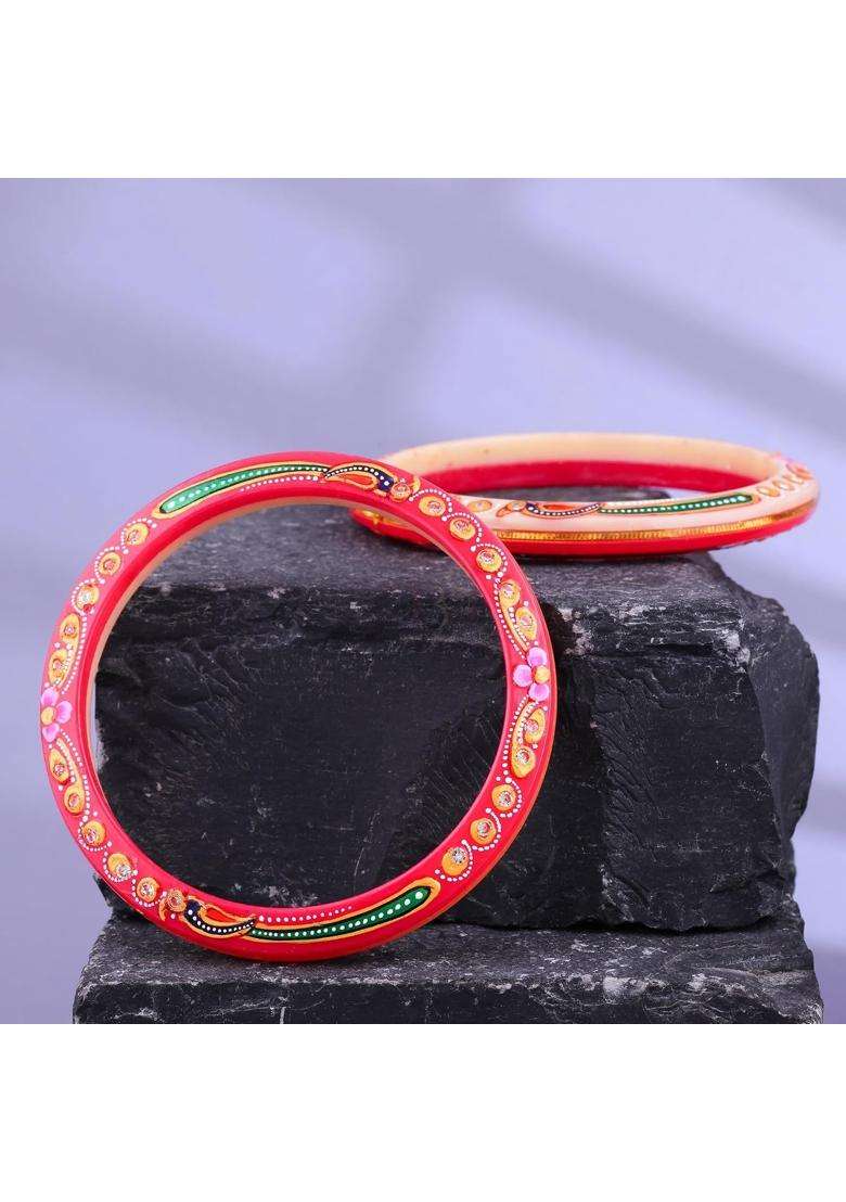 Bapasitaram Jewels Gold Pola Bangles for Women Wedding Special Designer Traditional Bangles Pair - Indya