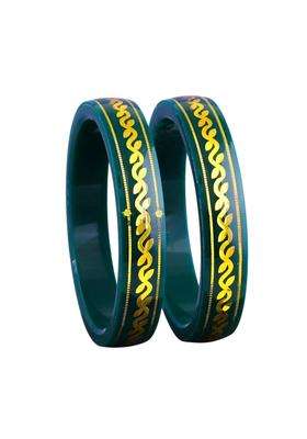 Bapasitaram Jewels Gold Pola Bangles for Women Handcrafted Festival Bangles Pair for Wedding and Puja Wear
