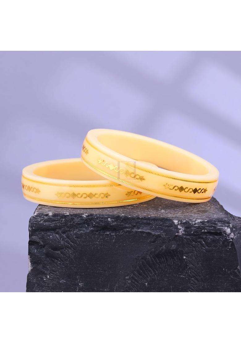 Bapasitaram Jewels Gold Pola Bangles for Women Decorative Handmade Bangles Pair for Traditional Occasions - Indya