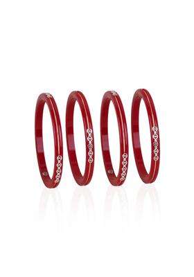 Bapasitaram Jewels 1 Gram with 925 Silver Pola Bangles and 22 Carate with 0 Point 100 Mil Gold Set of 4