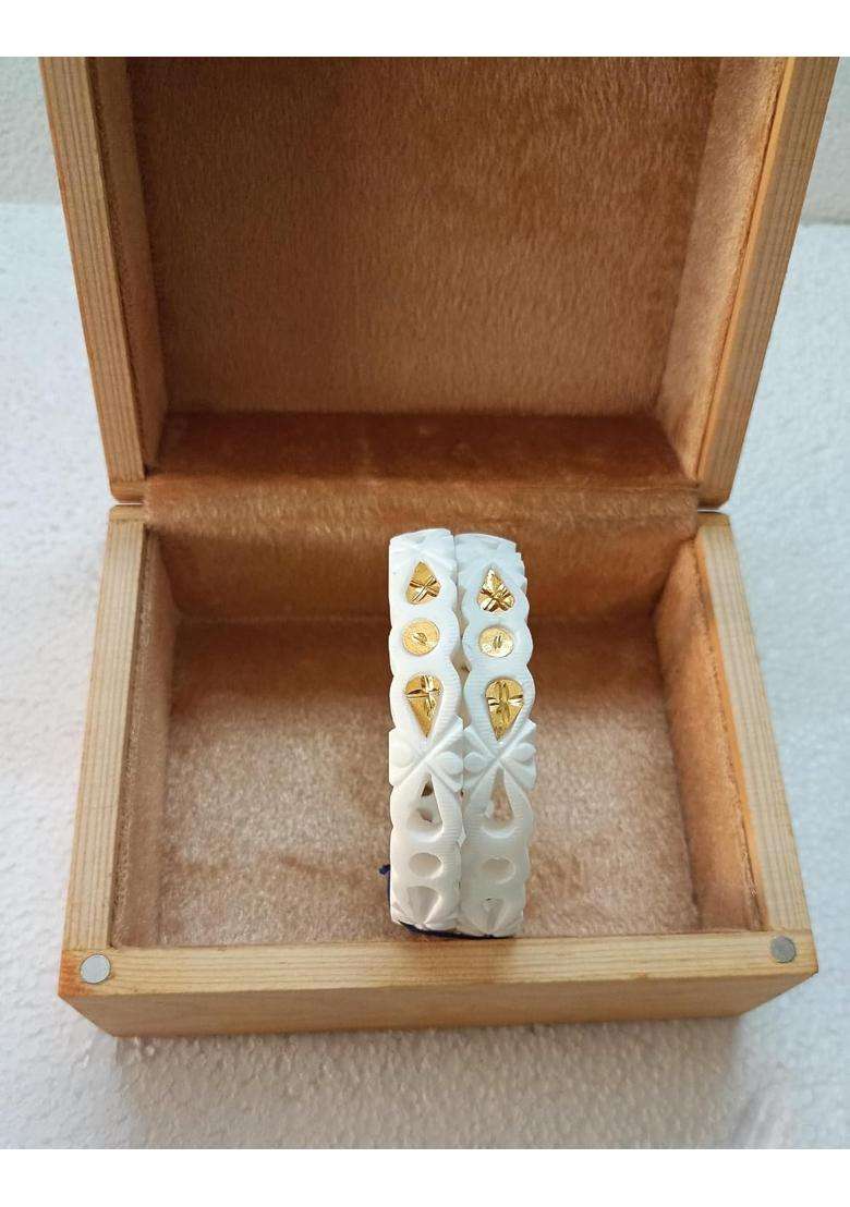 Purabi Jewels Original Shakha Badhano Bandhani with Heart Design Gold Plating for Women Gold Set of 2 - Indya