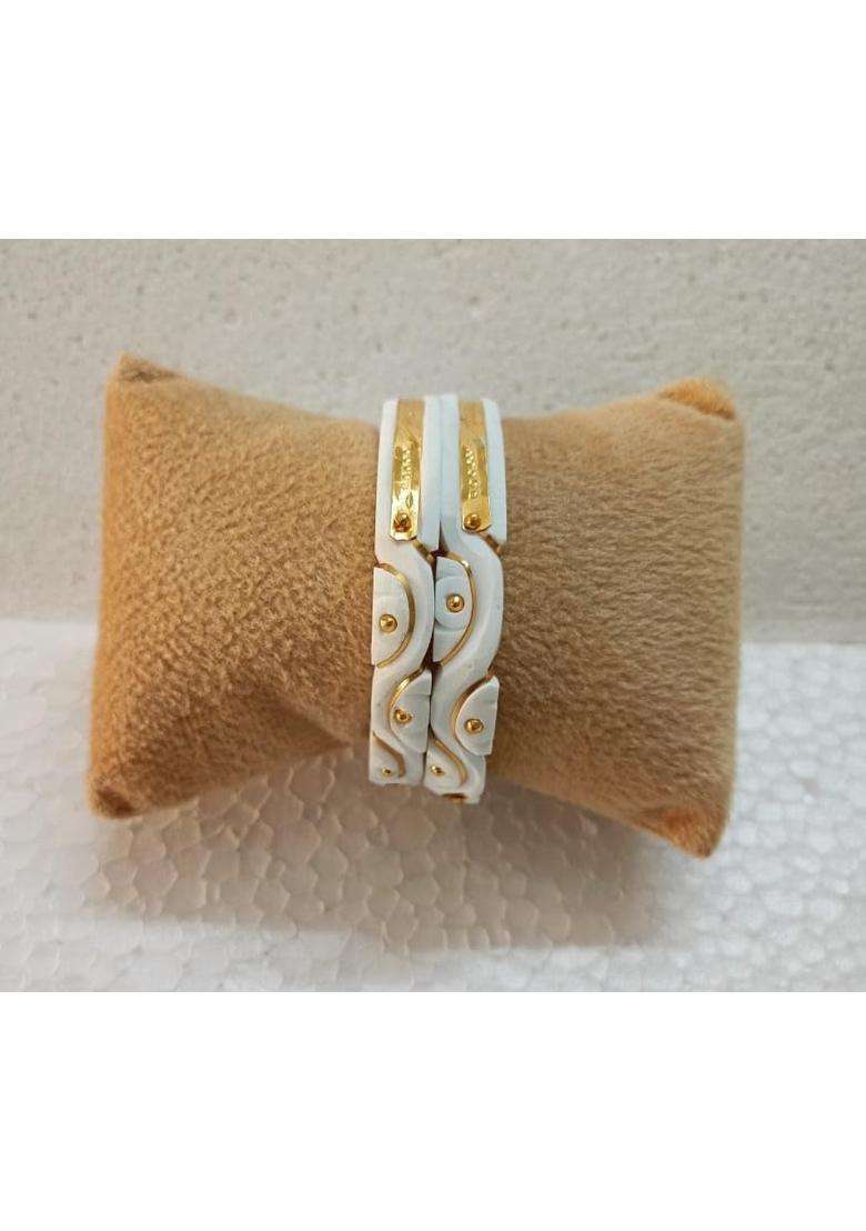 Purabi Jewels Original Shakha Badhano Bandhani with Gold Plating Kaju with Path Design for Women Set of 2 - Indya
