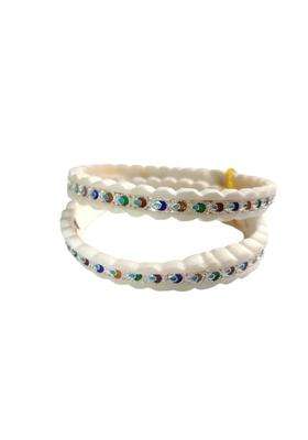 Gahenaz 925 Silver Meena Diya Motive Original Sakha Bangle