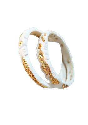 Purabi Jewels Original Shakha Badhano with Gold Plating Beautiful Fish and Peacock Machh Mayur Set of 2