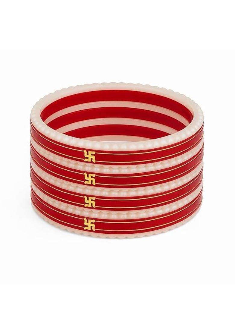 IP Jewellers Red IRA and PEU IP Jewellers 22K Hallmark Stamped Pola Bangles - Indya
