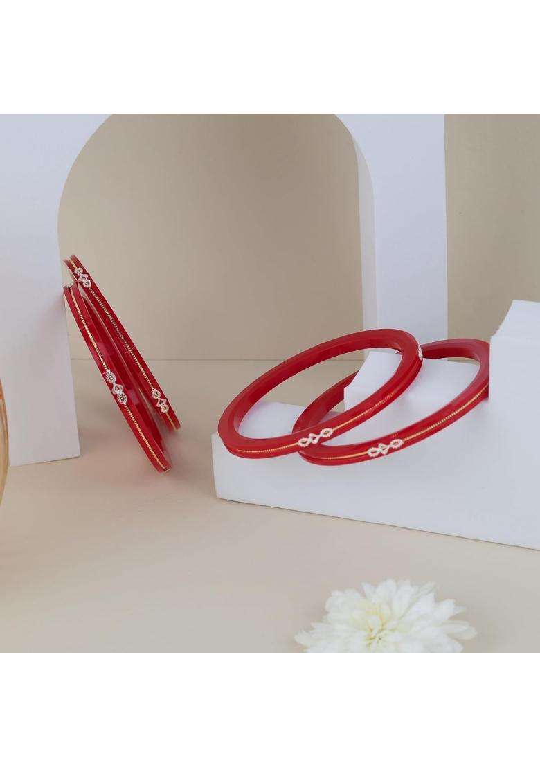 BAPA Sitaram Gold Bapasitaram Jewels 1 Gram with 925 Silver Pola Bangles and 22K with 0 Point 100 Set of 4 - Indya