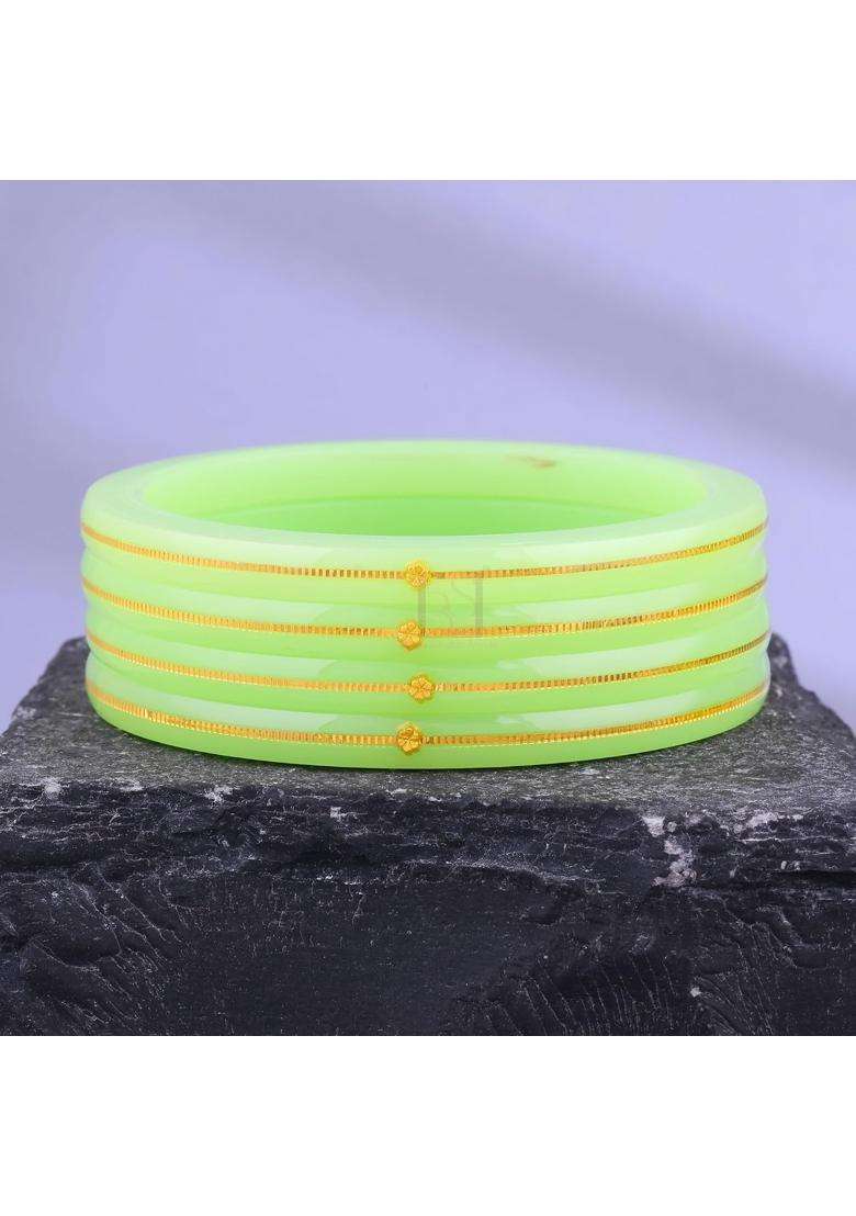 Bapasitaram Jewels Gold Pola Bangles for Women Elegant Ethnic Bangles Pair for Traditional Outfit - Indya