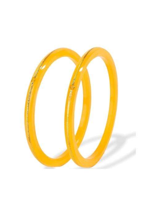 Premokshi 22KT 916 Yellow Gold Handmade Pola Bangles Wedding Chooda for Women with Purity Set of 2