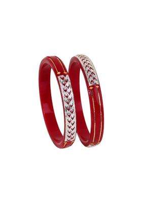 BAPA Sitaram Gold Bapasitaram Jewels Floral Vine 925 Silver and 22K Gold Pola Bangles Set of 2