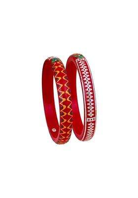 Bapasitaram Jewels 925 Sterling Silver Red Pola Kada for Women