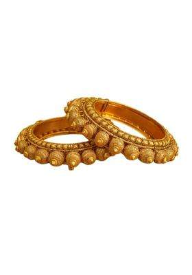 Garnisha Premium Royal Rajwadi Bangles for Women and Girls Traditional Gold Plated Wedding Jewellery Set of 2