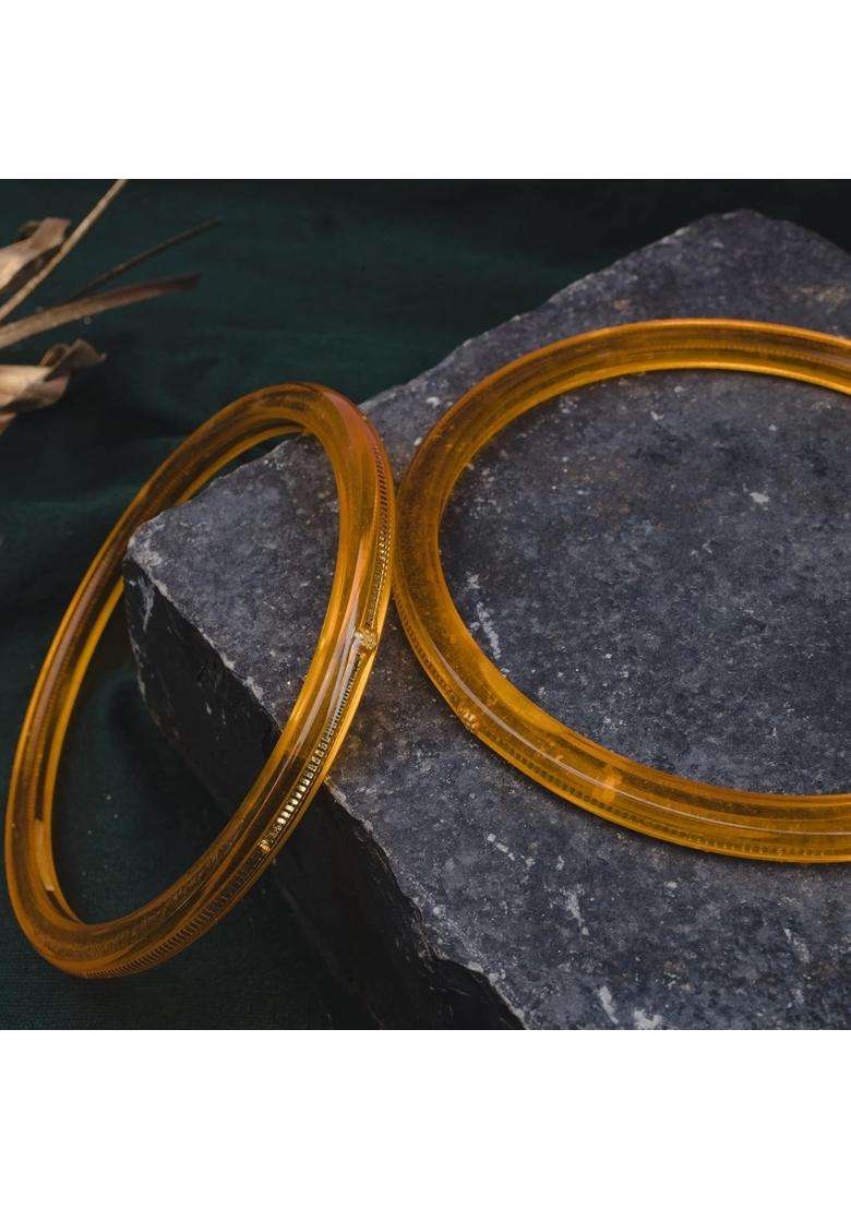 Hem Jewels by Ashok Jewellers 22KT 916 Yellow Gold Handmade Pola Bangles Wedding Chooda Churas Set of 2 - Indya