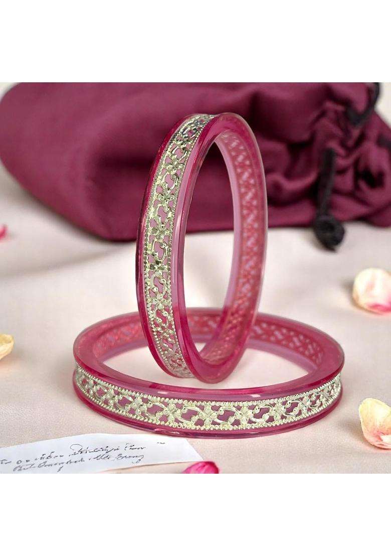 Hem Jewels 925 Pure Silver Pola Bangles for Women with Purity Certificate - Indya