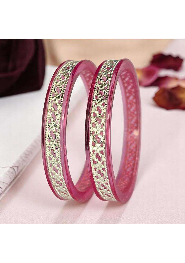 Hem Jewels 925 Pure Silver Pola Bangles for Women with Purity Certificate - Indya