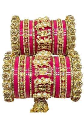 Zewar by Rajni Pink Heavy Bridal Chooda for Bride