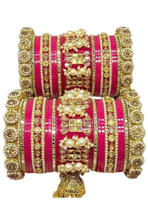 Zewar by Rajni Pink Heavy Bridal Chooda for Bride