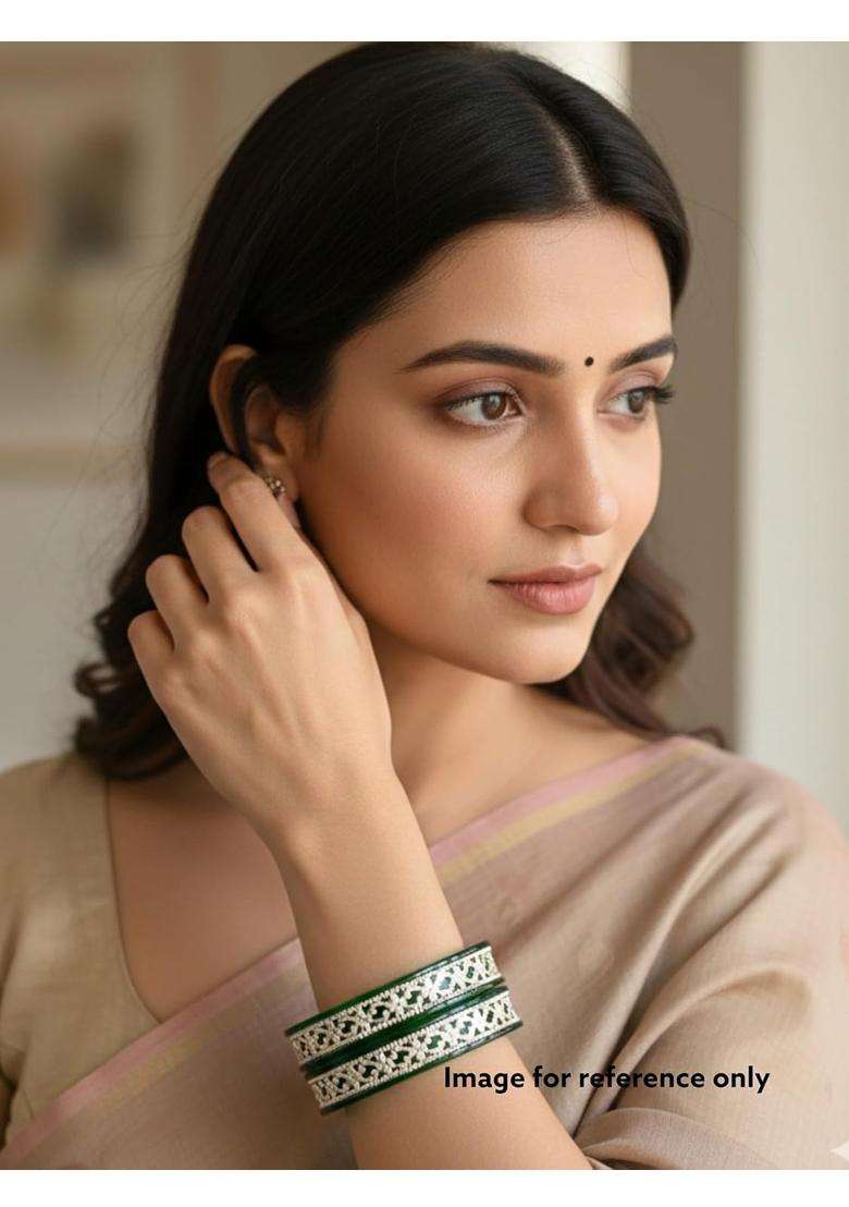 Hem Jewels 925 Pure Silver Pola Bangles for Women with Purity Certificate - Indya