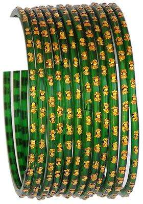 JDZ Collection Green Indian Jewelry Bangles Bangle Bridal Ethnic Dailywear Glass Bangles Set for Women