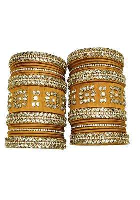 Neha Craft Yellow Plastic Bangle Set for Women and Girls Lightweight Traditional Fashion Bangles