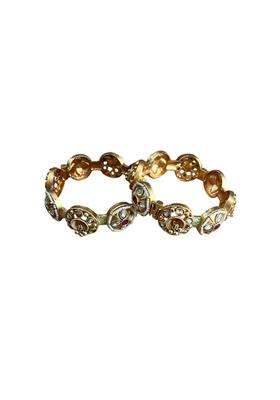 Garnisha Gold Premium Rajwadi Bangles for Women and Girls Traditional Rajasthani Kada Design Set of 2